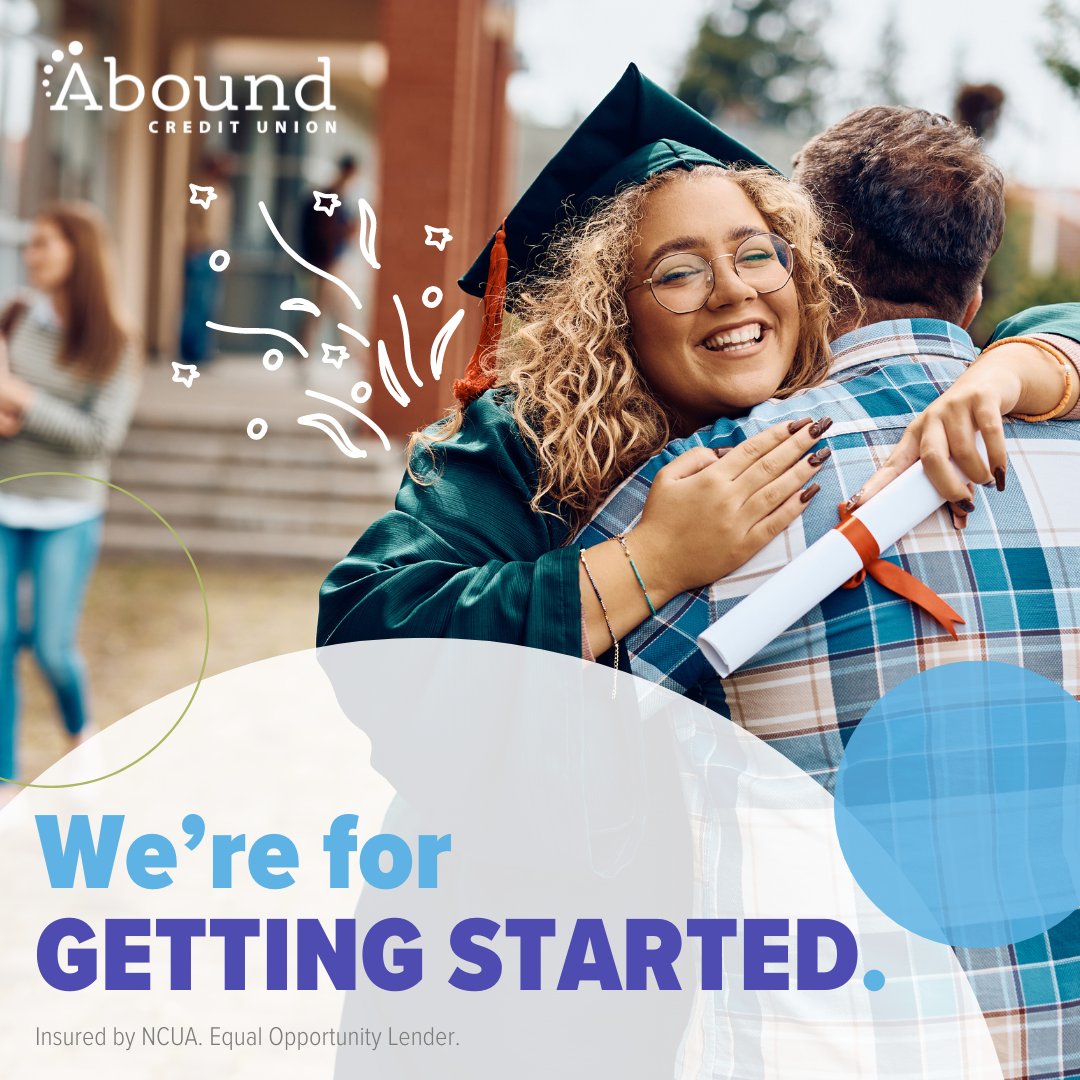 Abound is wishing all upcoming Graduates a CONGRATULATIONS! 🎓

Connect with an Abound Team Member to get started on building credit, budgeting, saving and more. ow.ly/T6lF50RcN4m

#FinancialLiteracy #BudgetingTips #SavingMoney #MoneyManagement #GraduationSeason