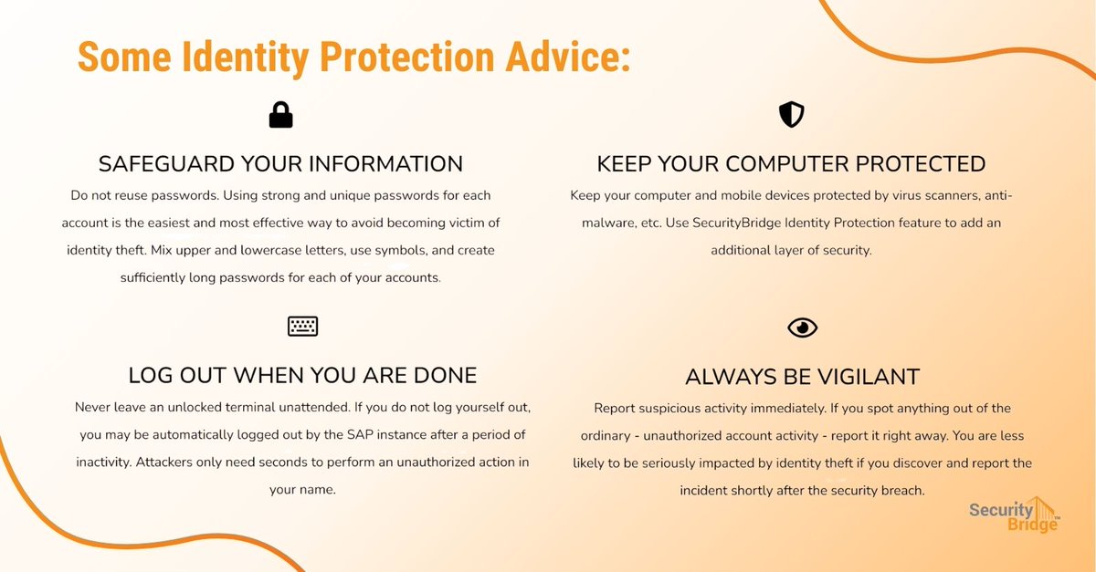 🔐 Today is World Password Day! 

With SAP Identity theft being one of the fastest-growing crimes globally, it's crucial to stay vigilant 🚨 Find below some tips and discover our Identity Protection solution 👉 data-media.s3.amazonaws.com/solution-brief…

#WorldPasswordDay #IdentityProtection