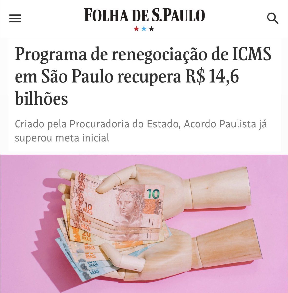 O Acordo Paulista foi criado para construir uma ponte entre o cidadão que paga impostos e o desenvolvimento econômico do estado por meio da renegociação de débitos tributários. O sucesso tá aí. Meta superada, mais de R$ 14 bi já renegociados, redução de litígio, arrecadação mais…