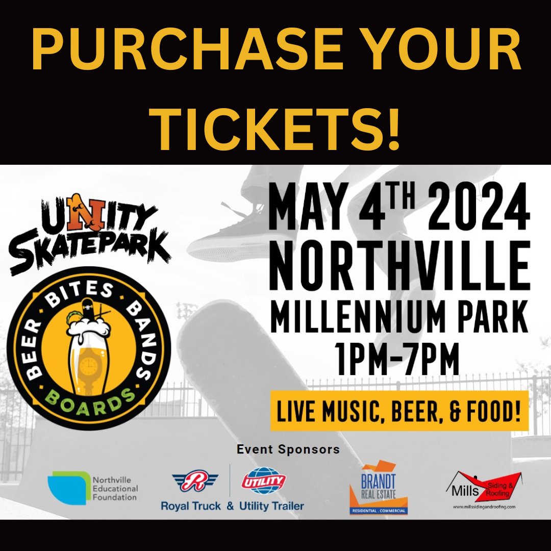 The Northville Educational Foundation is the beneficiary of the upcoming Beers, Bites, Bands, & Boards event on May 4th! Secure your tickets now! eventbrite.com/e/beers-bites-…