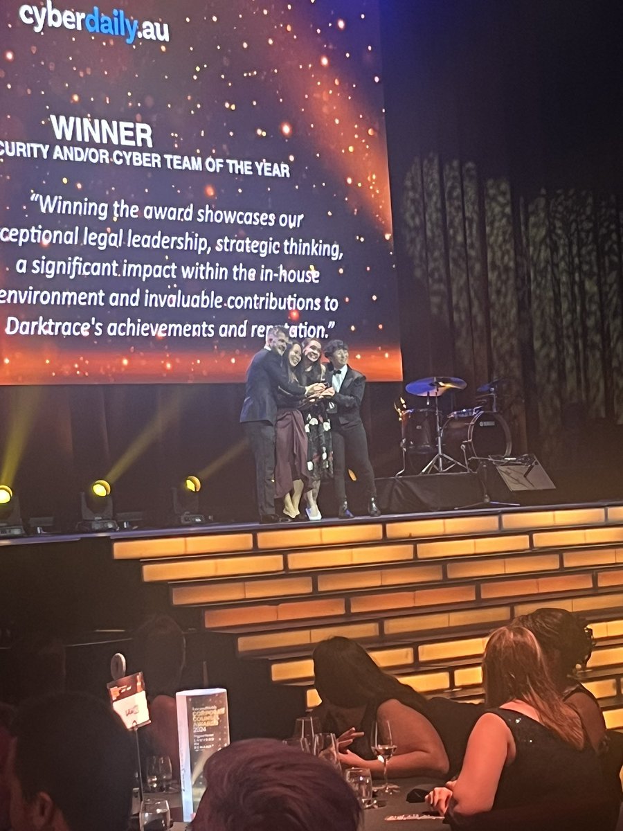 We are delighted to announce that Darktrace has won the Defence, Security and/or Cyber Team of the Year award! Your exceptional work is truly admirable. #CorporateCounselAwards @LOD_Law 
@Darktrace