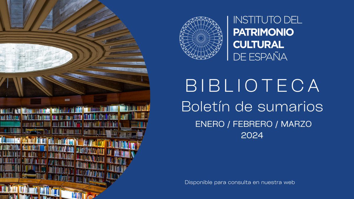 🔔 Ya puedes consultar el Boletín de sumarios de la #BibliotecaIPCE en el que encontrarás los índices de las revistas que hemos recibido durante este último trimestre y los enlaces a las publicaciones de acceso abierto. Consúltalo aquí 👉 cutt.ly/Jw6JfbNd @culturagob