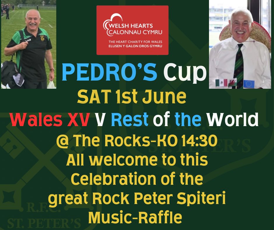 A great day to celebrate a great Rock. All welcome down to the Rocks to celebrate, all proceeds will of the day will go to welsh hearts charity. 💚🖤🇬🇷