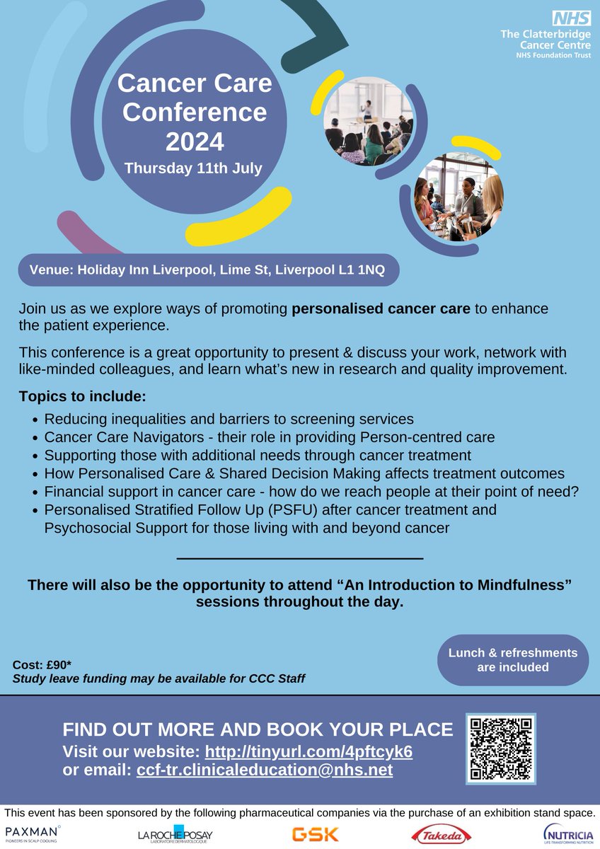 After the success of last year's event, the Cancer Care Conference is back for 2024! Join us on Thursday 11th July as we explore ways of promoting personalised cancer care to enhance the patient experience. Find out more and book your place now 👉 orlo.uk/Kaf68