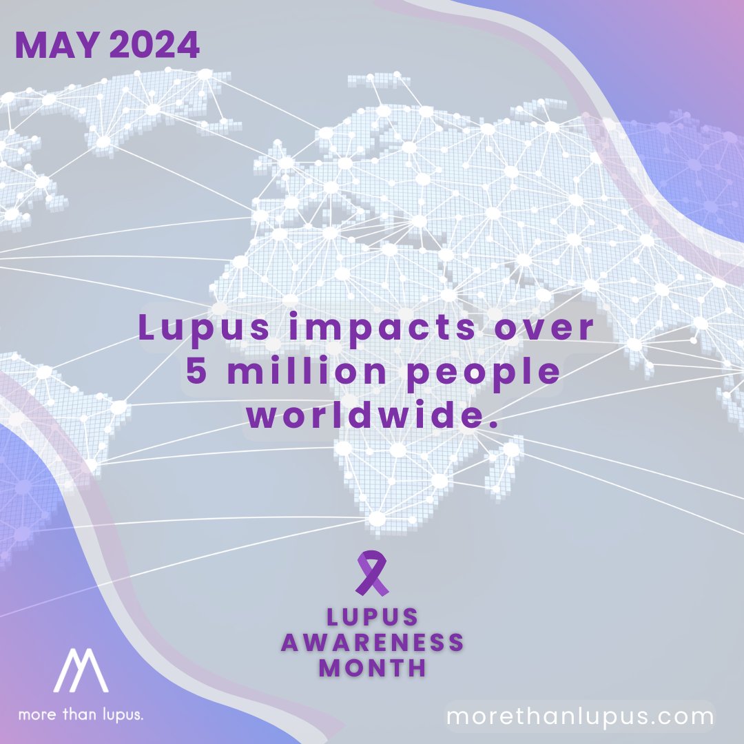 Chances are, you know someone who is living with #lupus.  Show your support for the 5 million people living with this illness by spreading awareness about the disease.  

#LAM24 #lupusAwarenessMonth #SLE #lupus #May #PurplePower #More #MoreThanLupus #support