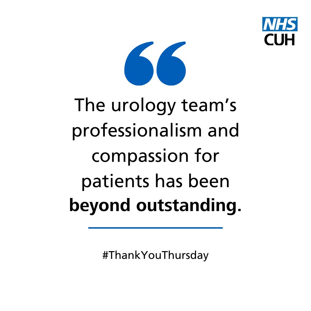 Sharing some lovely words for the Urology department today, well done team! Would you like to say thank you to #TeamCUH? Visit our website: orlo.uk/tPgAd #Kind #ThankYouThursday