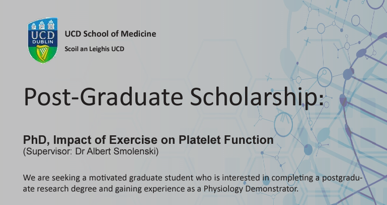 📢 Exciting opportunity! Post-Graduate Scholarship PhD, Impact of Exercise on Platelet Function Applications are now open. Deadline is Monday, 20th May 2024 at 5pm. Find out more 👉ow.ly/1f7F50RuEsk