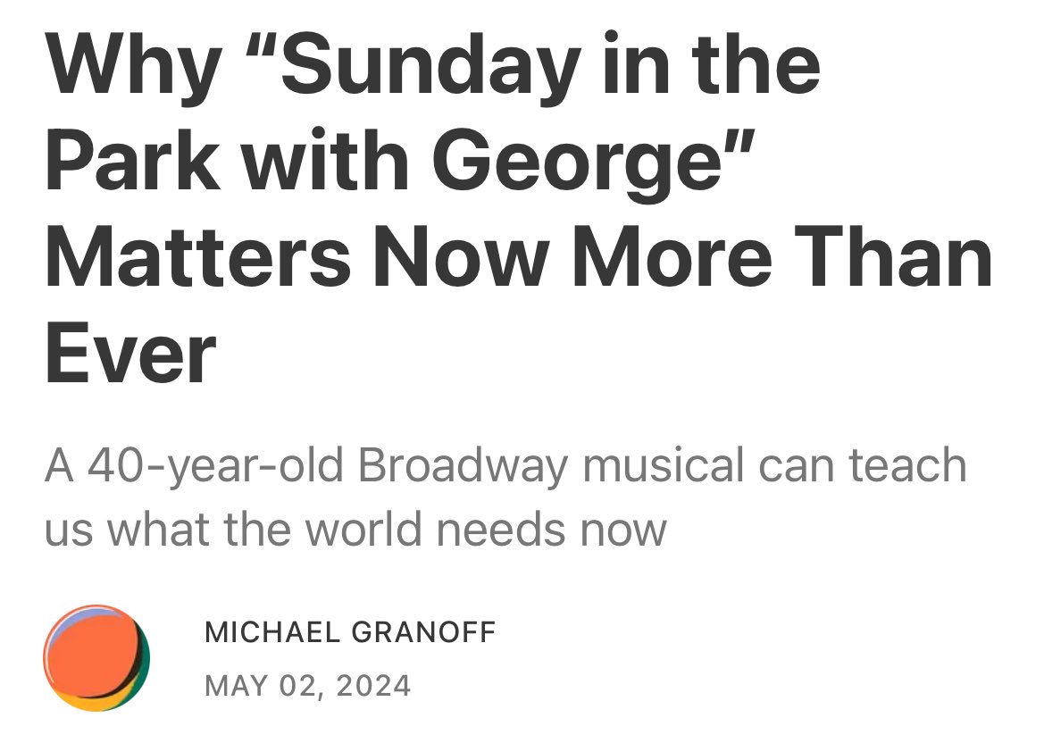 carlquintanilla's tweet photo. GRANOFF: “.. Now more than ever, the world needs everyone to make their own unique metaphoric hat, based on their own inner voice, their own struggle ..”
- @mikejgr
@SondheimSociety @OfficialBPeters @PatinkinMandy @broadwaycom @BenjBrantley #Sunday40
https://t.co/obOfKefjbV https://t.co/MZGoownYu0