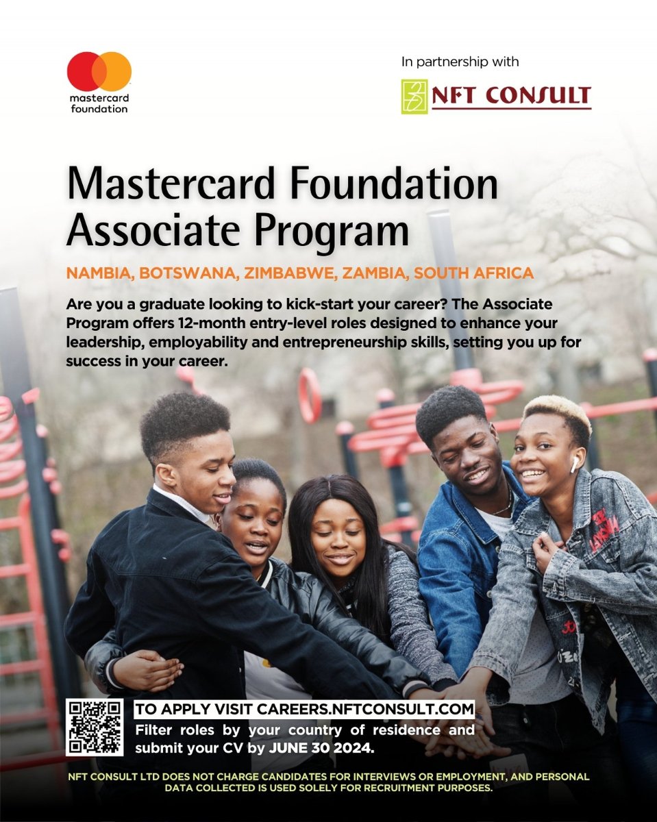 We are excited to announce our partnership with the Mastercard Foundation. The associate program is designed to equip young professionals wit skills necessary for seamless integration into impactful careers.
#YoungAfricaWorks #NFTConsult #internships
