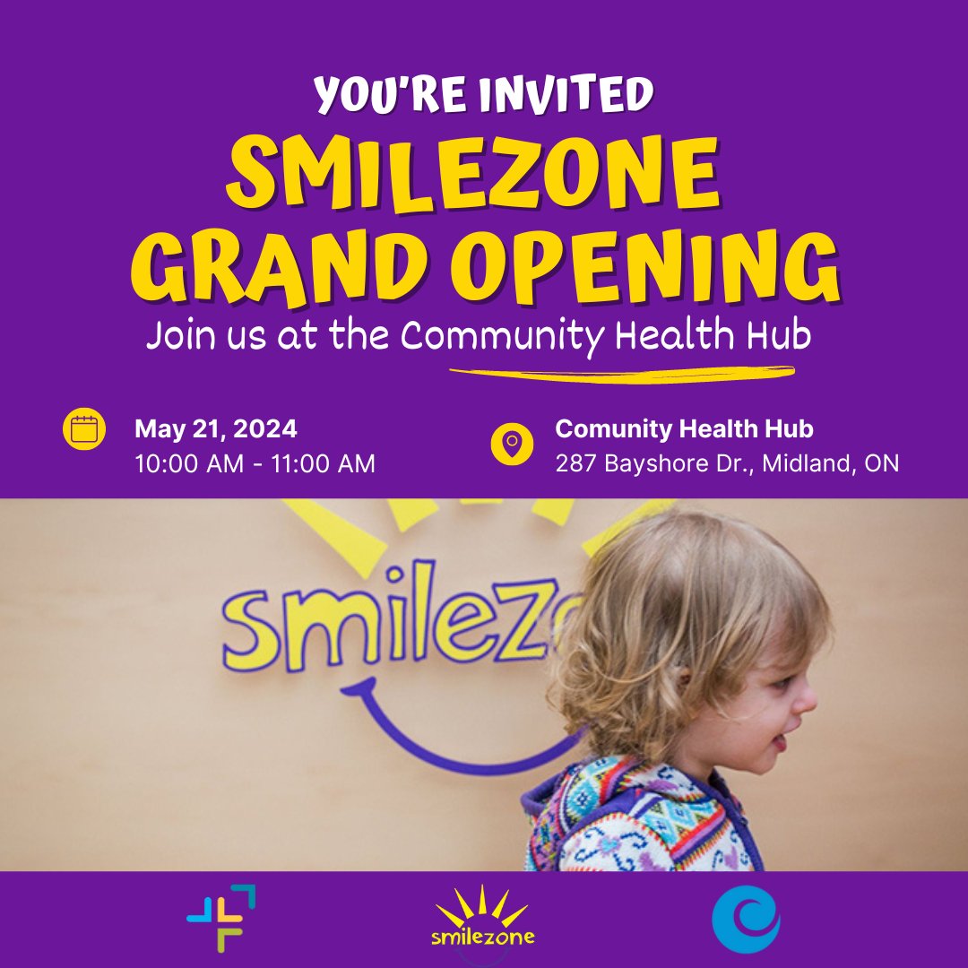 SAVE THE DATE! We invite you to the grand opening of Smilezone! Smilezone is designed to give kids and families a welcoming experience at the Community Health Hub. Join us on Tuesday, May 21 at 10am for the unveiling of the new child friendly spaces at @chigamik.
