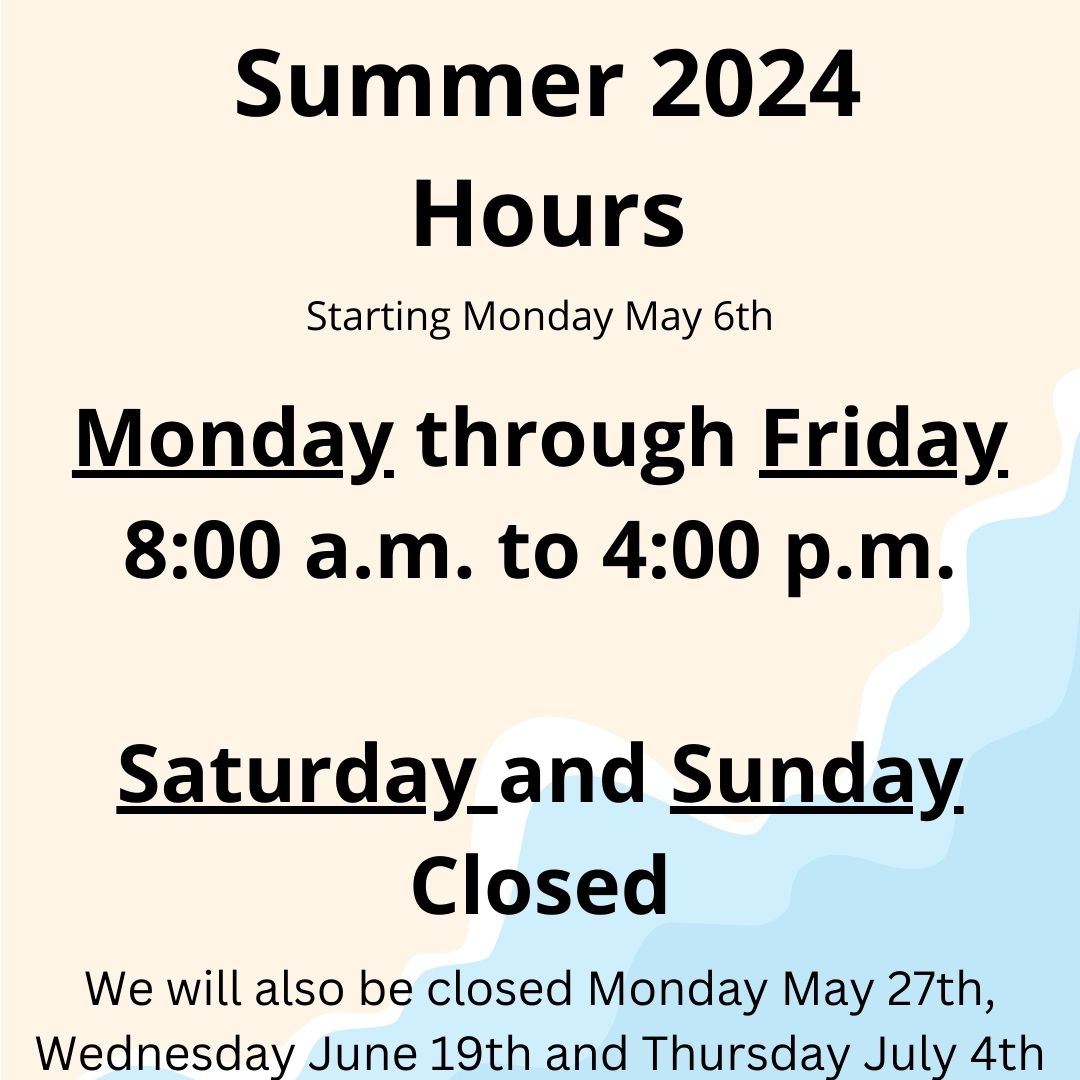 Bailey Library summer hours begin May 6th. 🌞🌷