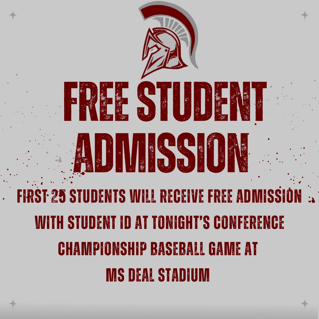 ⚾️GAMEDAY⚾️ Spartan Baseball takes on Watauga at MS Deal stadium with first pitch slated for 7PM with the 2024 Northwestern 3A/4A Conference Tournament championship on the line! ‼️First 25 South Caldwell students will receive free admission‼️ #SpartanSrong