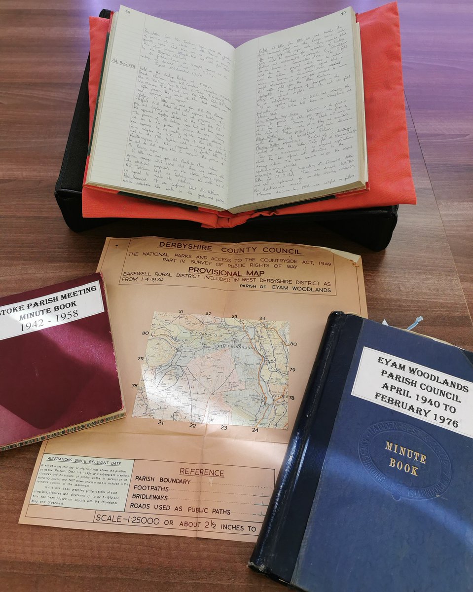 A new accession - in fact a whole new collection - came in last week, records from Grindleford Parish Council. Mainly minutes, but also information on rights of way and the Village Plan from 2004.