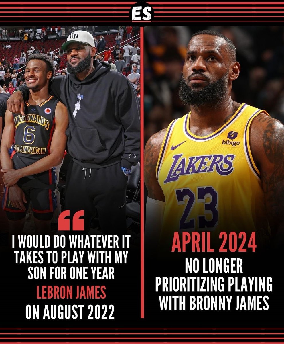 🔄 Change of heart alert! LeBron James flipped the script on playing with Bronny amidst his uncertainty with L.A Lakers. The game's never without surprises!  👀🏀

#LeBronJames #LALakers #Bronny #USC #NBA #NBAPlayoffs #Lakers #bronnyjames