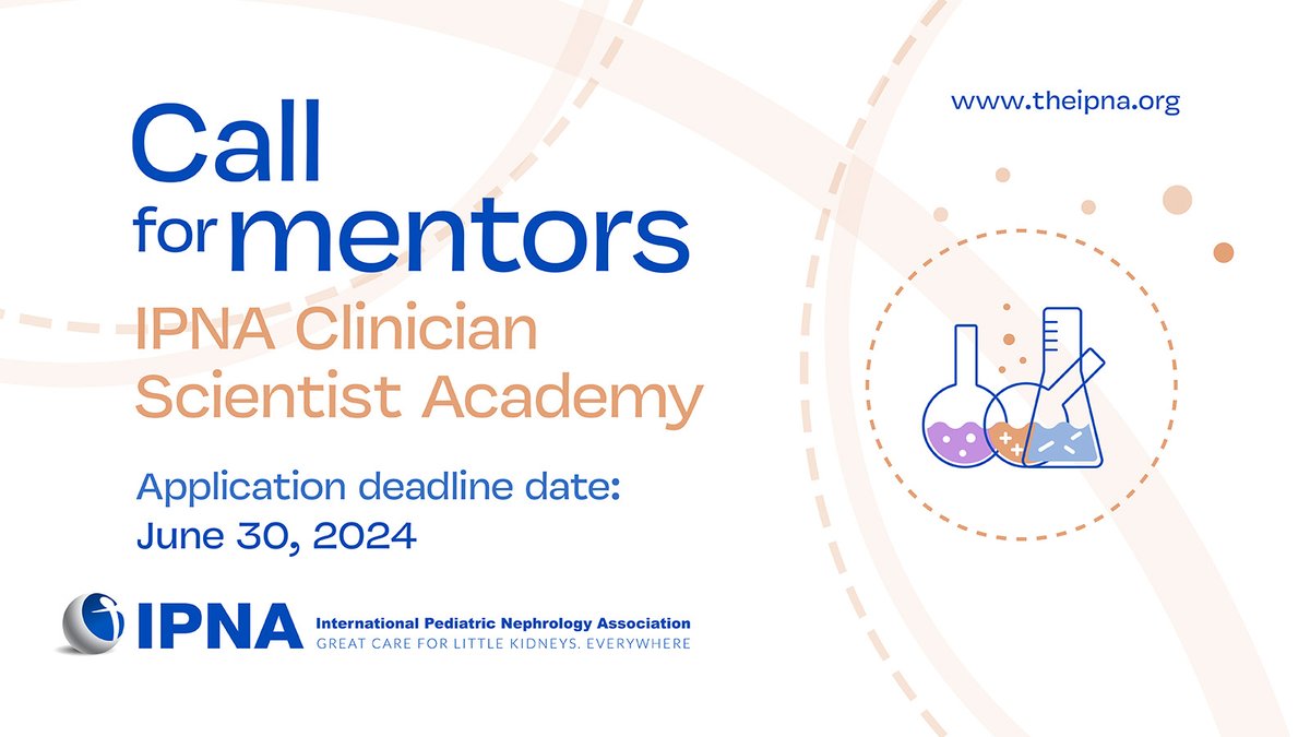 🌟The Call for Mentors for IPNA Clinician Scientist Academy is now open! We invite clinical research leaders to join the Academy as Mentors. 👉For more information visit our website: tinyurl.com/2u9s5yzt