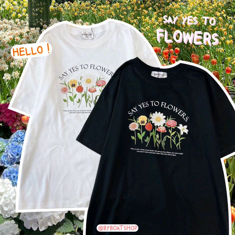 ลองดู (จัดส่งในกรุงเทพฯ) Mao Shop ❗️เสื้อยืด oversize ผ้าคอตตอน สกรีนลาย Flower 🌻 (ใส่ได้ทั้งชาย-หญิง) ในราคา ฿79 - ฿129 ที่ Shopee shope.ee/2LC2f71byj?sha…