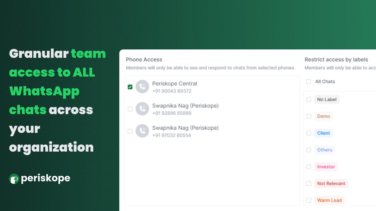 Periskope (@periskope_app) on Twitter photo With a large number of WhatsApp groups / chats in your organization, a common pattern of issues emerges:
1. People have NO VISIBILITY into important chats, leading to missed follow ups and loss of revenue
2. People are on TOO MANY unnecessary groups, causing an information With a large number of WhatsApp groups / chats in your organization, a common pattern of issues emerges:
1. People have NO VISIBILITY into important chats, leading to missed follow ups and loss of revenue
2. People are on TOO MANY unnecessary groups, causing an information