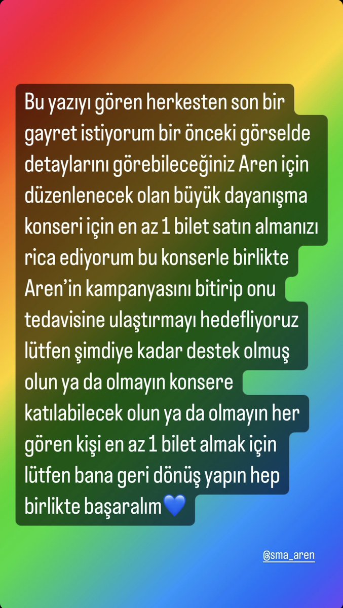 Lütfen desteklerinizi esirgemeyin
@sma_aren 
#AreneUmutOl