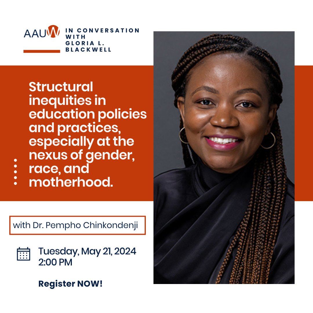 Don't miss this powerful discussion! Our CEO, @AAUWGloriaB, sits down with AAUW International Fellow Dr. Pempho Chinkondenji to unpack her groundbreaking work on structural inequalities in education. They'll dive deep into how policies and practices shortchange students at the