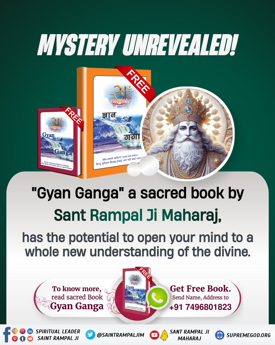'Gyan Ganga' a sacred book by Sant Rampal Ji Maharaj, has the potential to open your mind to a whole new understanding of the divine. #GyanGanga #SantRampalJiMaharaj