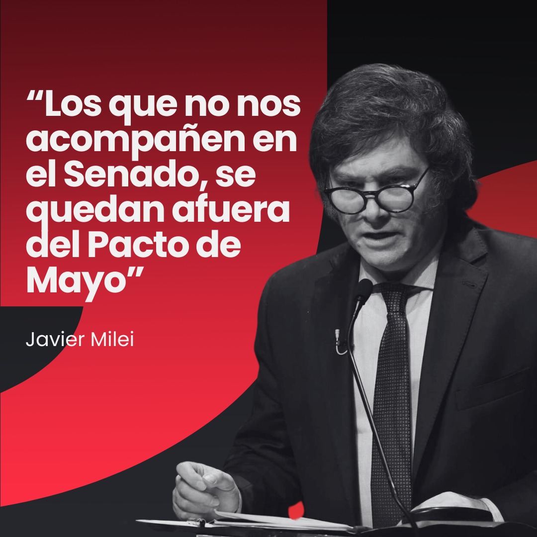 🔴Advertencia de Javier Milei sobre la Ley Bases:

❗El presidente mencionó el próximo debate de la Ley Bases en el Senado y alertó sobre las posibles repercusiones de votar en contra.

#leybases #pactodemayo #javiermilei