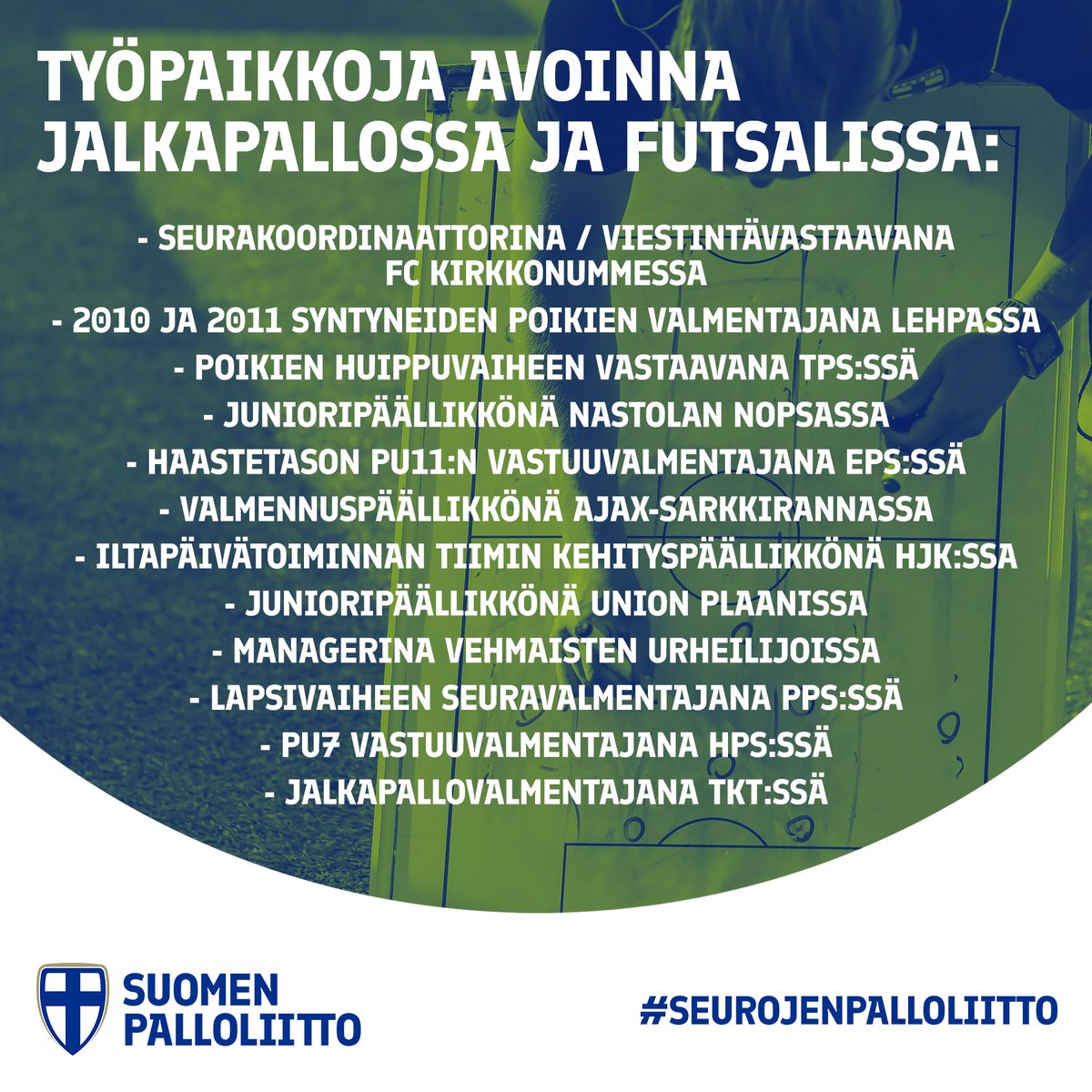 ❗️ Reilusti avoimia työpaikkoja suomalaisessa jalkapallossa ja futsalissa! 🇫🇮⤵️ recright.com/careers/fi/seu… #SeurojenPalloliitto #rekry #työt