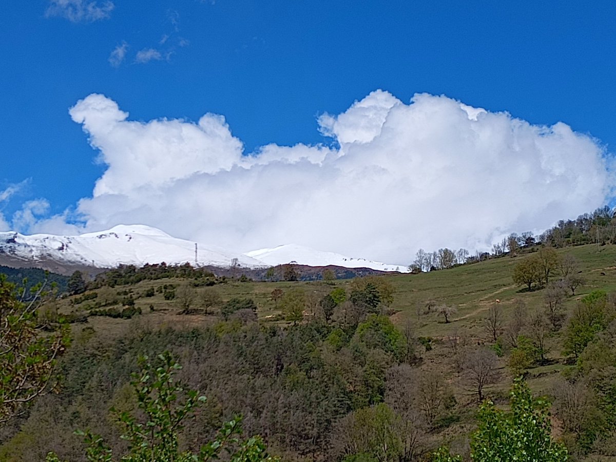 Puigmal i Cim de l'Ortigar, ben nevats, des de #ribesdefreser, cota 985 m. #vallderibes #ripollès