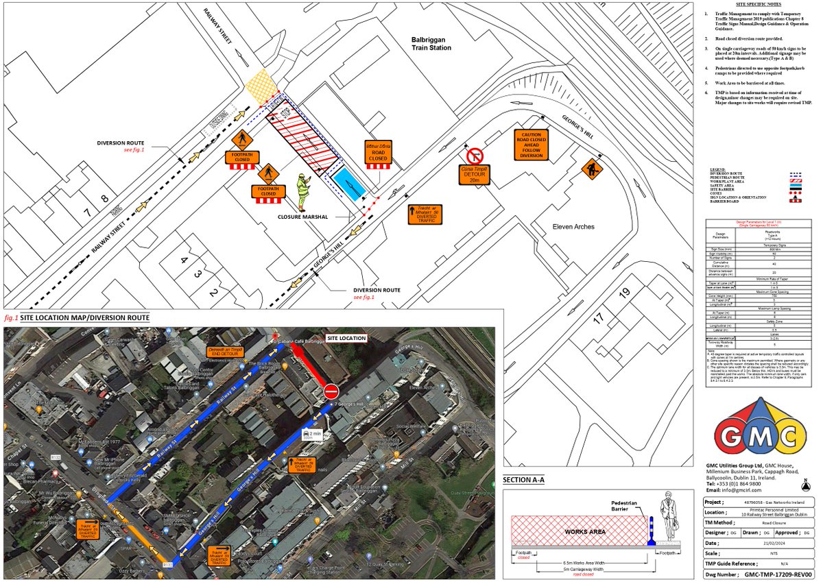 Proposed Temporary Road Closure of Railway Street, Balbriggan, Co. Dublin for the purpose of a domestic gas service connection. The road will be closed from 8.00am to 6.00pm on Tuesday 21st May 2024. Fingal County Council would like to apologise in advance for any inconvenience…
