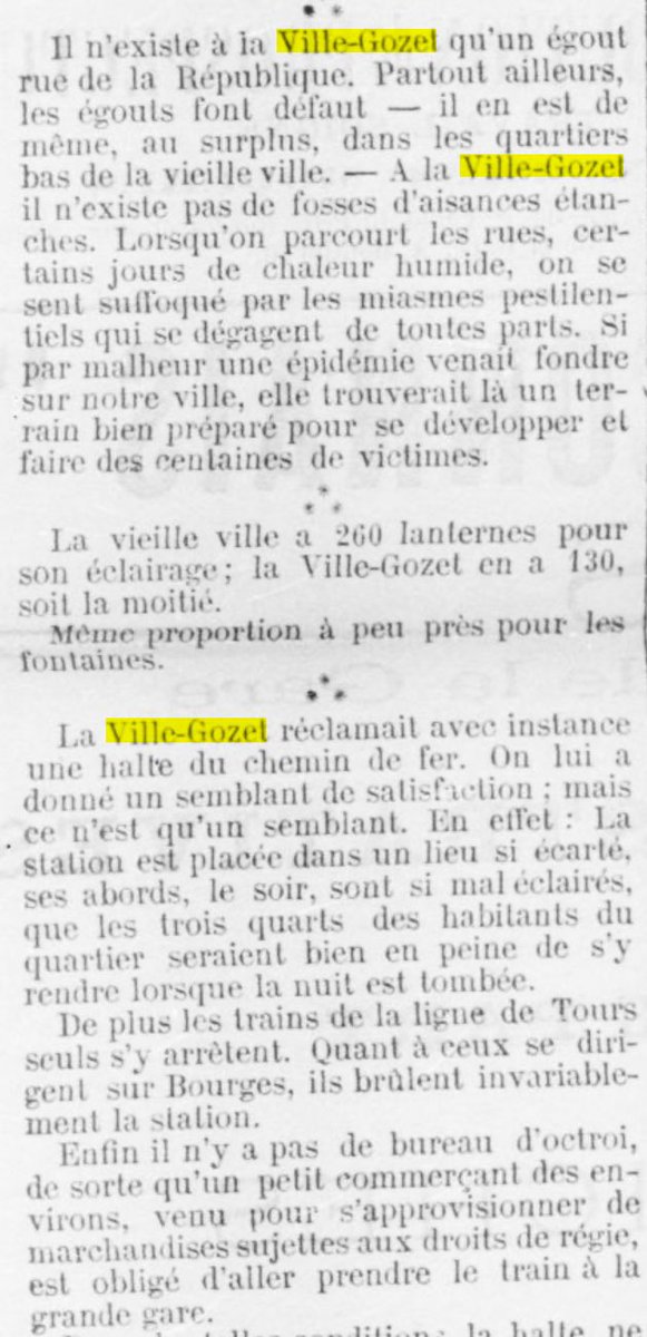 La Ville-Gozet, la mal-aimée? C'est un article du Petit Montluçonnais, 25 avril 1892 retronews.fr/journal/le-pet… #Montluçon #Allier #patrimoine #histoire