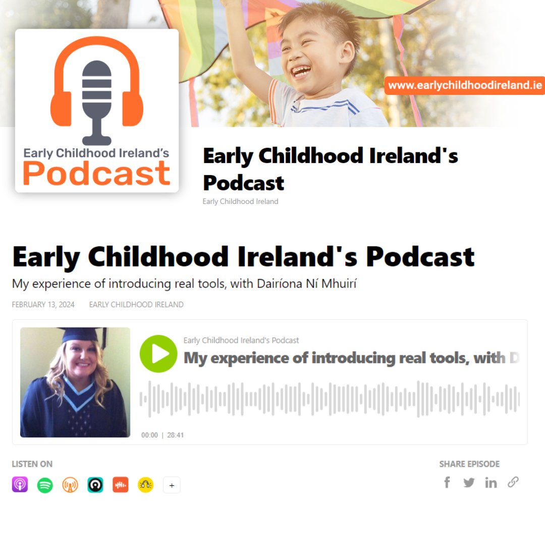 In this episode of @EarlyChildhdIRL's 'Delving into Adventurous Play' podcast series, Dairíona Ní Mhuirí outlines her approach to Adventurous Play and its benefits for children's learning. Listen Here: rb.gy/rnztwq