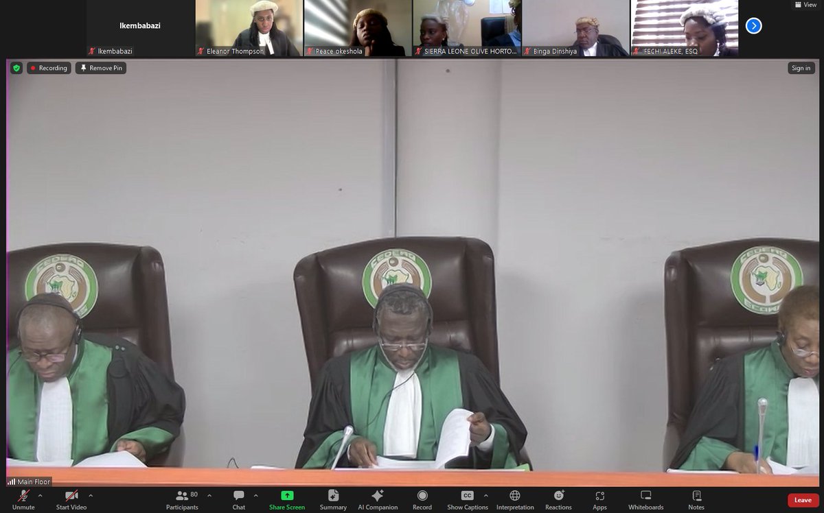 2/5/24: @courtecowas hears case challenging #SierraLeone discriminatory loitering laws & adjourns for judg't. Case seeks to overturn loitering laws in #SierraLeone, whose application unfairly targets the poor & most vulnerable members of society. CC: @EleanorThomps