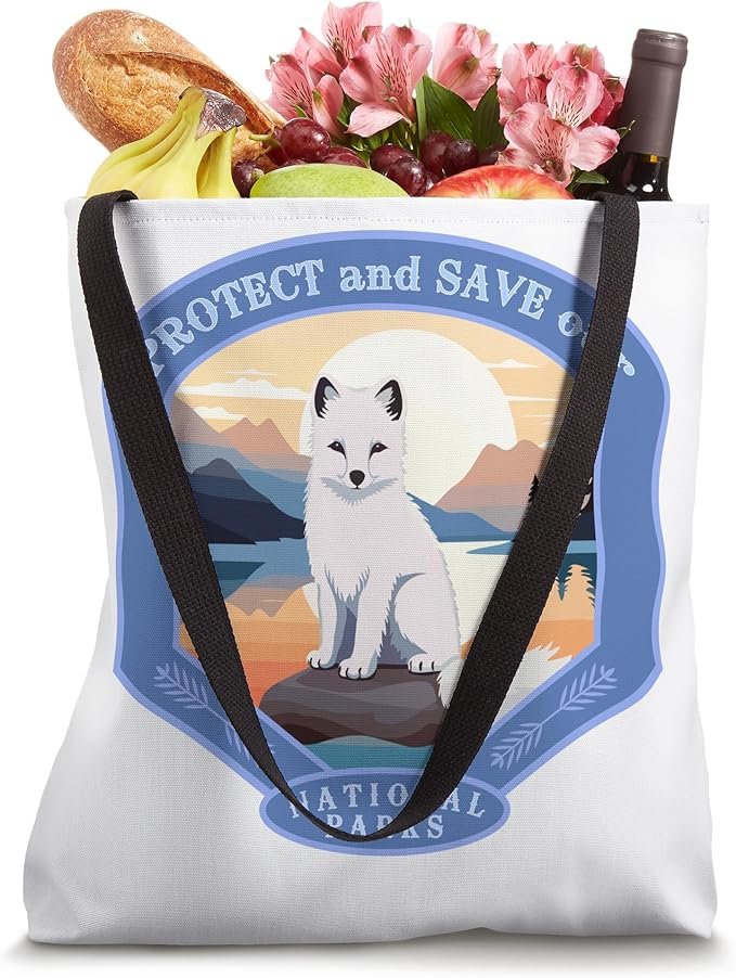 Protect and Save our National Parks Arctic Fox Tote Bag #NationalParks  amzn.to/3IVx1cJ via @amazon #AmazonAffiliate