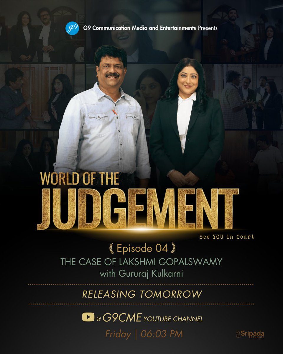 Watch the Fourth episode of #WOTJ tomorrow @06:03 PM on G9 CME Youtube Channel | 'See you in Court'
.
Stay tuned and Subscribe for more #TheJudgement official updates
.
Subscribe to the G9 CME Youtube Channel 
Click Here: youtube.com/@G9cme/videos
.
#G9CME #G9Studios #podcast