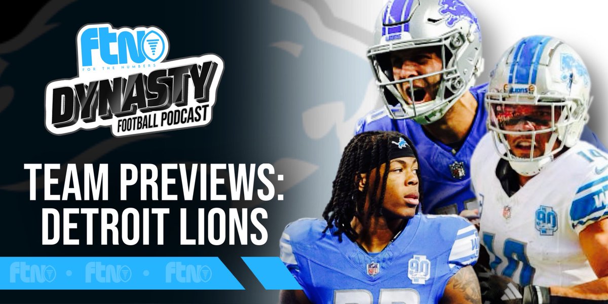 📣New Episode Alert 🍎: podcasts.apple.com/us/podcast/ftn… Today I start a new series on the FTN dynasty Podcast, Dynasty Team Previews. I am joined by @FFMadScientist as we take a look at the Detroit Lions 🦁 roster. •Is Jared Goff the QB of the future? •Jahymr Gibbs or David…