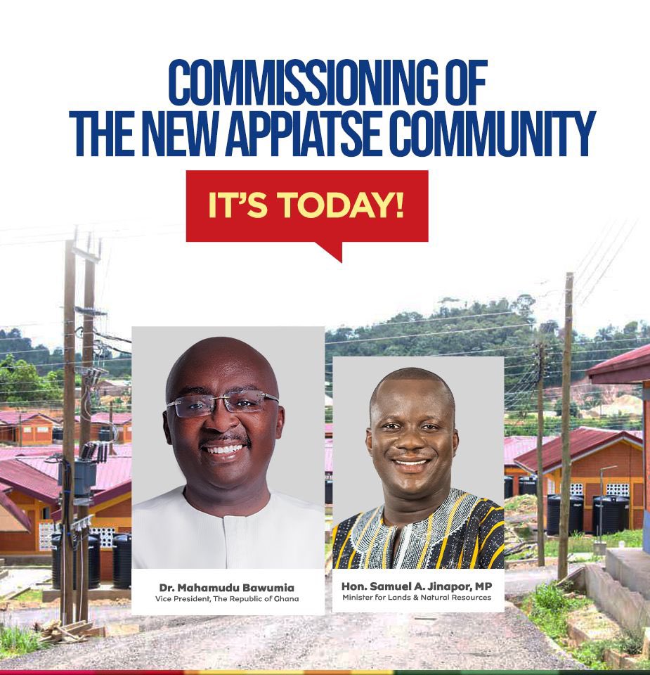 A story is set to be written in Appiatse today, there is a renewed hope as residents who lost their belongings and their buildings are set to live in new homes today. Kudos to @SamuelAJinapor and the Akuffo Addo govt. #TheNewAppiatse #JinaporAtWork