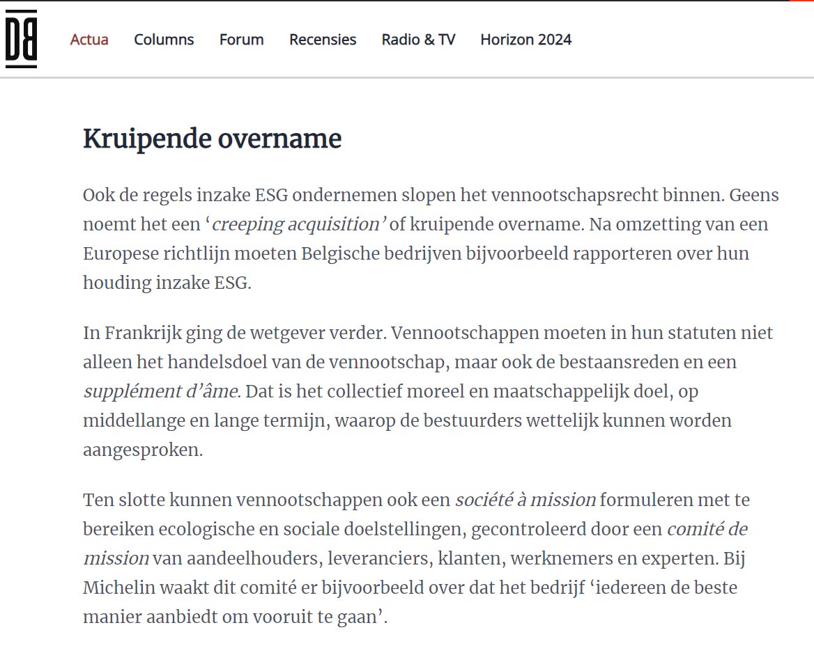 Europa neemt afscheid van economische vrijheid, en vervangt het nog niet direct door het communisme, maar wel door een soort pseudo-groen populisme.

Weet je wat al die vage termen betekenen? Dat je je bedrijf overlevert aan de grillen van een klein segment van de publieke opinie