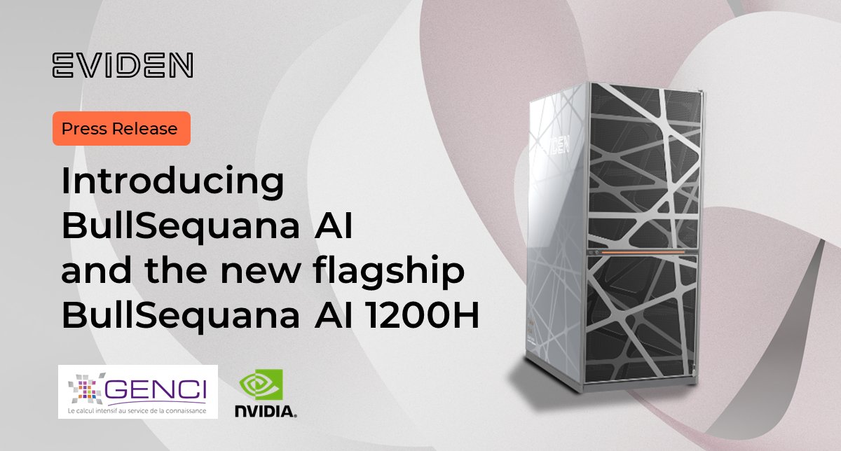 charlespg92's tweet photo. 📣 Meet Eviden's latest AI Computing suite, #BullSequanaAI

The first customers for its new BullSequana AI 1200H are France’s @Genci_fr and @CNRS, who have selected it to extend the capacity of their Jean Zay supercomputer.

More info ➡️ https://t.co/zzMk1pjGo3 https://t.co/eiQNNfxwbu
