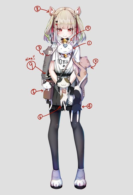 脇横の暗闇も猫なので、きゅ、9かな?
7って書いた手前なんも言えんかったけど、たぶん9!

猫じゃなくて悔しいけど、新衣装可愛すぎ!! 