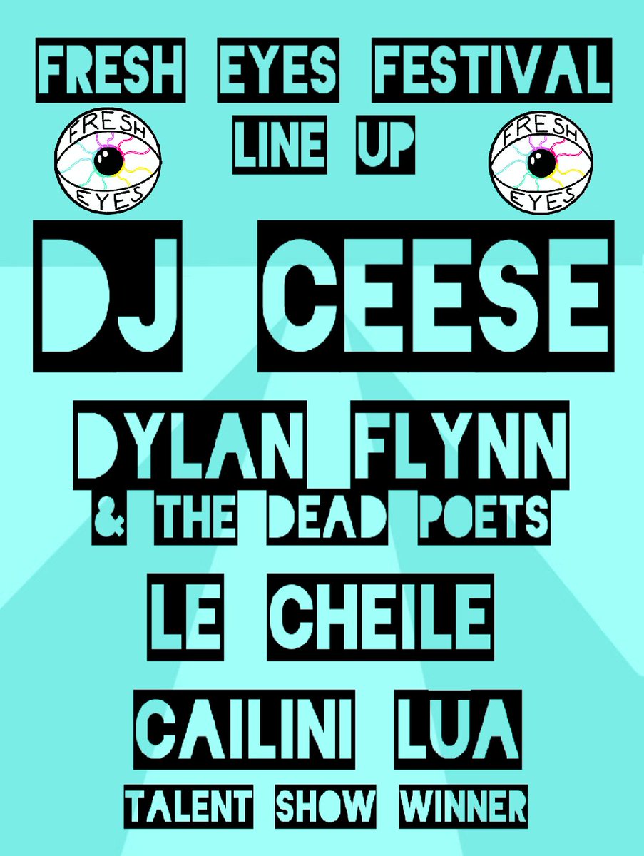 It's here! The line up for Fresh Eyes Festival! €10 to see @iamceese_ Dylan Flynn and the Dead Poets, Cailini Lua, Le Cheile and our own Talent Show Winners. Get your tickets today! #wearestannes #creativeschools @artscouncil_ie @LCETBSchools @chelsea_canavan