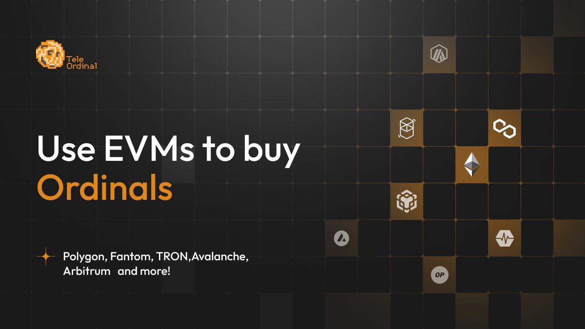 TeleOrdinal connects buyers and sellers across multiple EVM chains like Ethereum, Polygon, Arbitrum, Optimism, and BNB Chain 🤝 💰 Buy Ordinals across EVMs: 1. Place an Offer 2. Modify Your Offer 3. Cancel Your Offer Easy, seamless, and secure. Buy, update, and cancel offers…