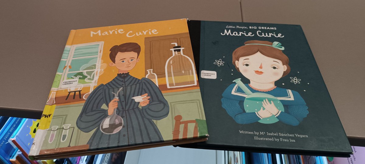 Found this browsing in a public library.
📚 Sparking curiosity in young scientists with stories of perseverance and discovery. Well played @calgarylibrary and @LibraryFdnYYC!!
#MarieCurie  #LittlePeople #BIGDREAMS