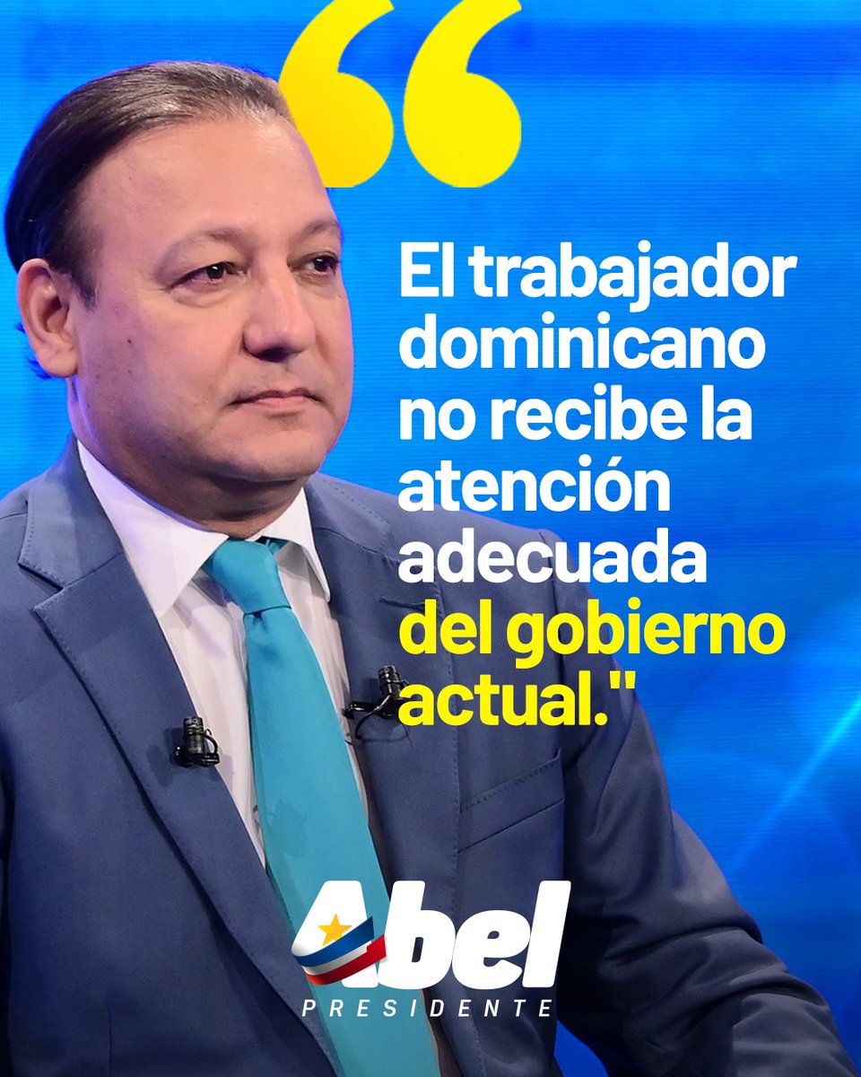 PLDenlinea's tweet photo. #AbelMartínez | "El trabajador dominicano no recibe la atención adecuada del gobierno actual".

#AbelEscuchaLaGente
#TrabajarConCorazón https://t.co/NZfkli9OJA