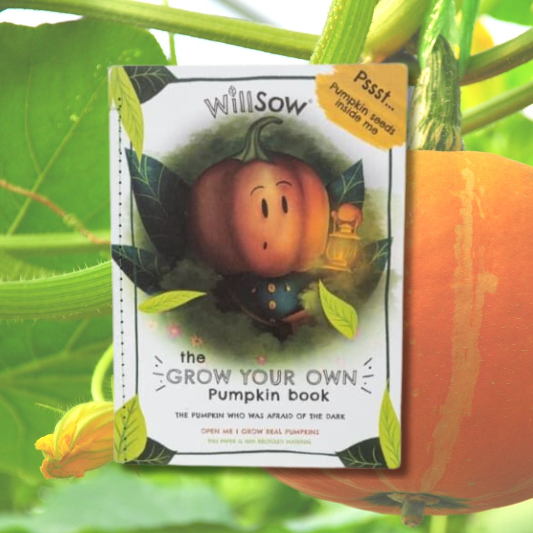 Grow your very own pumpkin in time for Halloween with this fabulous grow your own book! Kids will enjoy reading the story together before planting the seeds to grow the main character! Shop our plantable cards and gifts here: bit.ly/49C7Bw9 #pumpkin #halloween #charity