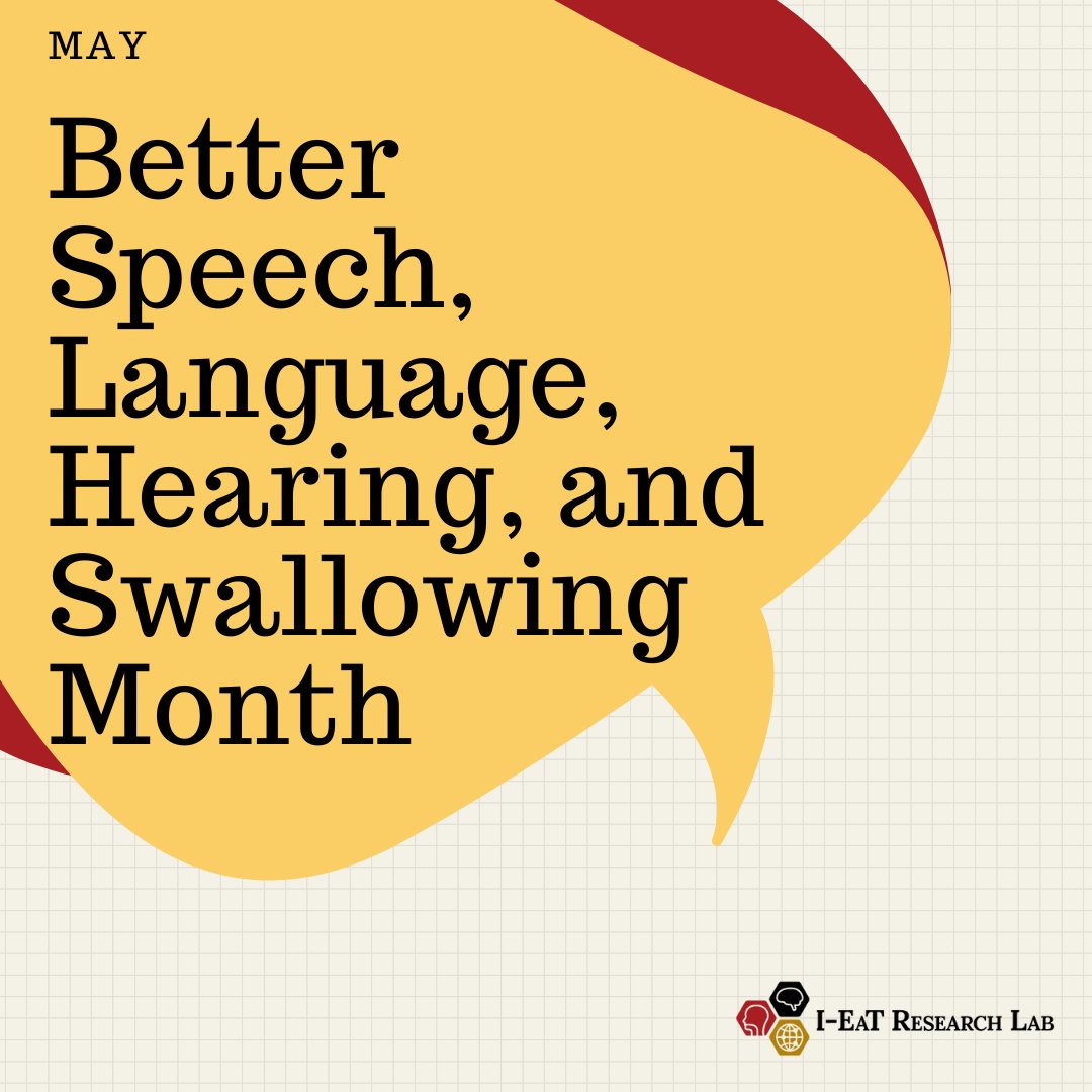 May is National Speech-Language-Hearing Month! The @IEaTLab celebrates the work of audiologists and SLPs, this month and every month! @PurdueHHS @PurdueSLHS #slp #speechlanguagepathology #research