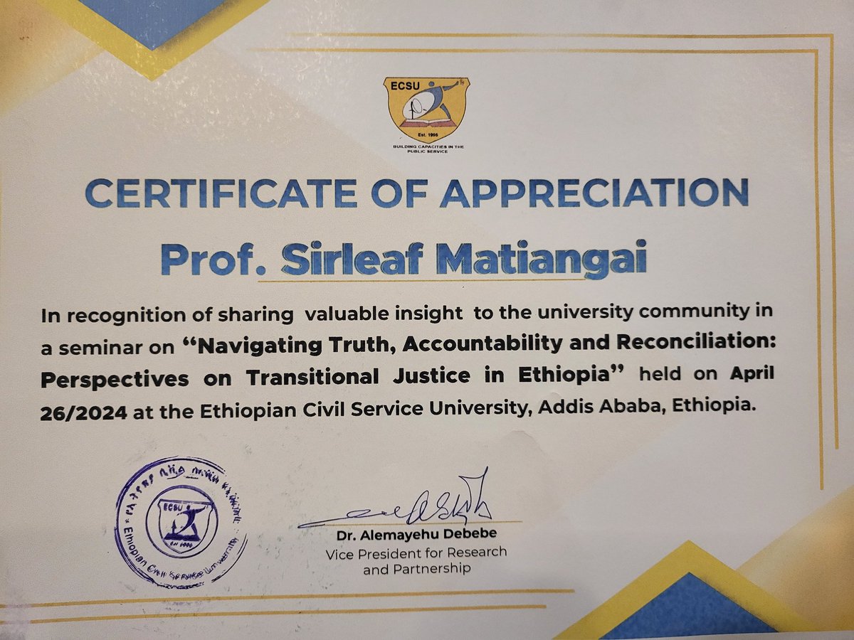 Many thanks to the team @USEmbassyAddis, Addis Ababa University School of Law, Mekelle University School of Law, Ethiopian Civil Service University School of Law, @EthioHRC, and other partners for hosting me and helping to facilitate such a productive engagement last week! 5/5