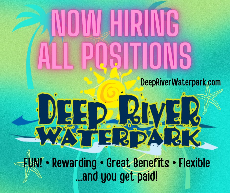 More info & apply > deepriverwaterpark.com/seasonal-jobs
#summerjobs #waterparks