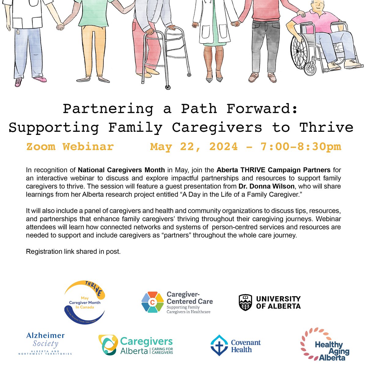 Free Webinar: Partnering for a Path Forward: Supporting Alberta's Family Caregivers to Thrive May 22, 2024, 7-8:30 PM How do we create connected networks/systems of person-centered services and caregivers as 'partners'? corealberta.ca/training-event…