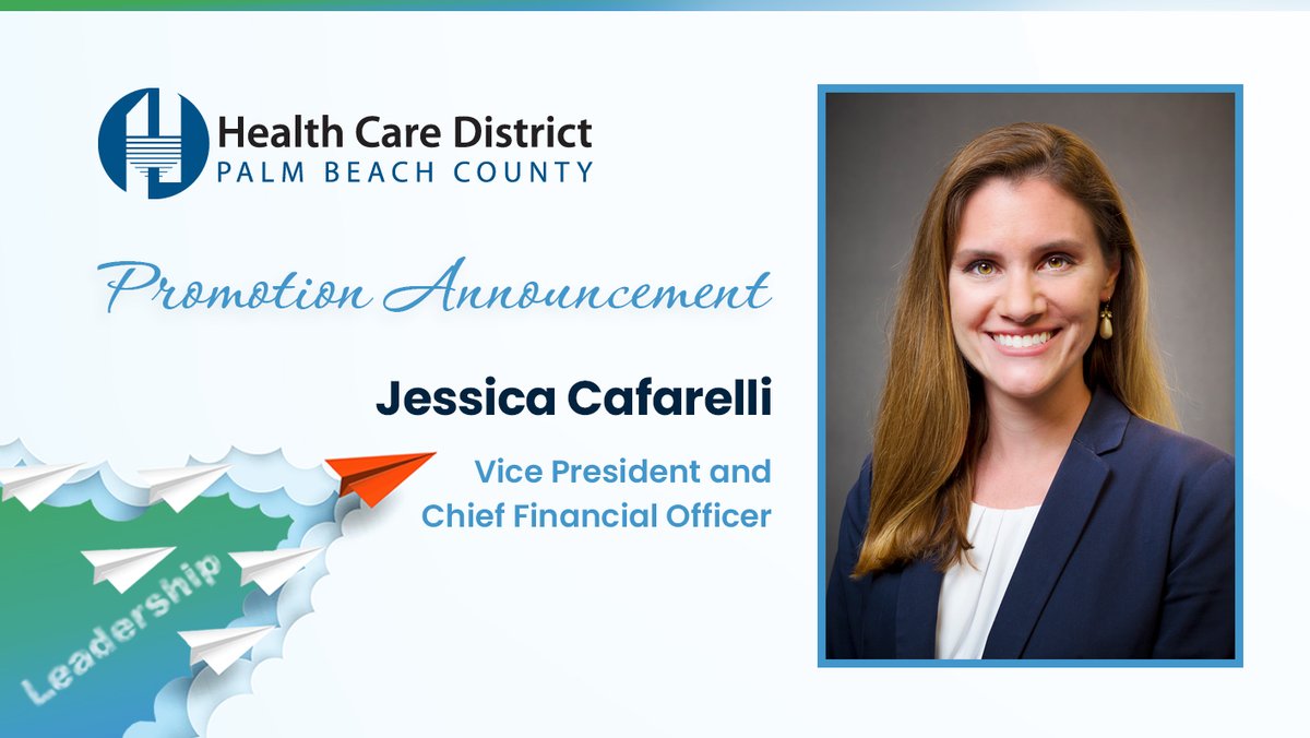 We're proud to announce the promotion of Jessica Cafarelli to Vice President and Chief Financial Officer for the Health Care District! Previously, she was our AVP and Controller before stepping into the role of Interim CFO. Read her full bio here: lnkd.in/deyycAiK