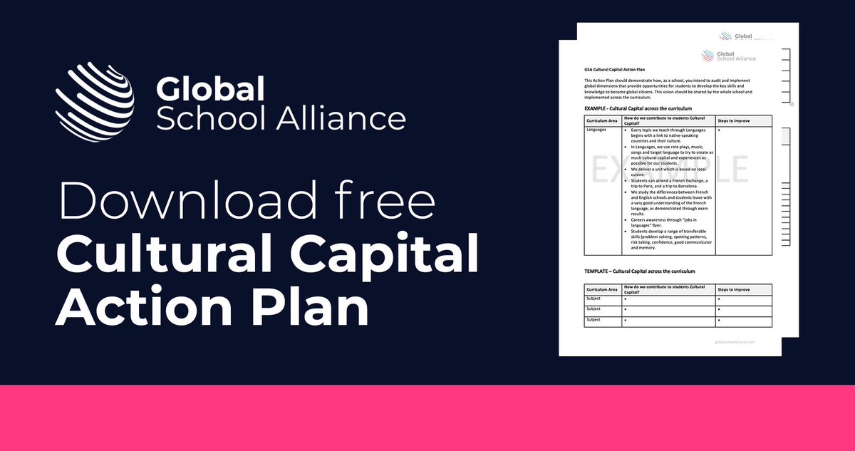 Looking to develop your school's #culturalcapital?

Download our FREE action plan to get started 👉 bit.ly/3B2VtnY.

#edutwitter #mfltwitterati