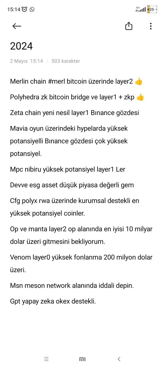 Buyrun tam listem.
#merl #polyx #cfg #zk #mavia #zeta #op #manta #venom #gpt #msn #mpc #nibi #devve